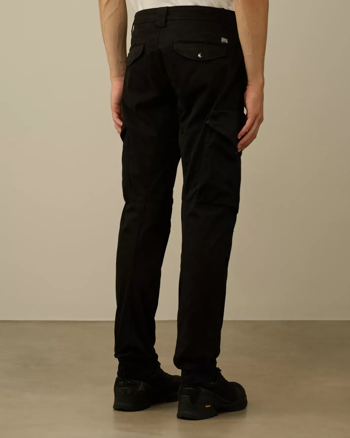 Trousers<C.P. Company Stretch Sateen Ergonomic Lens Cargo Pants Black