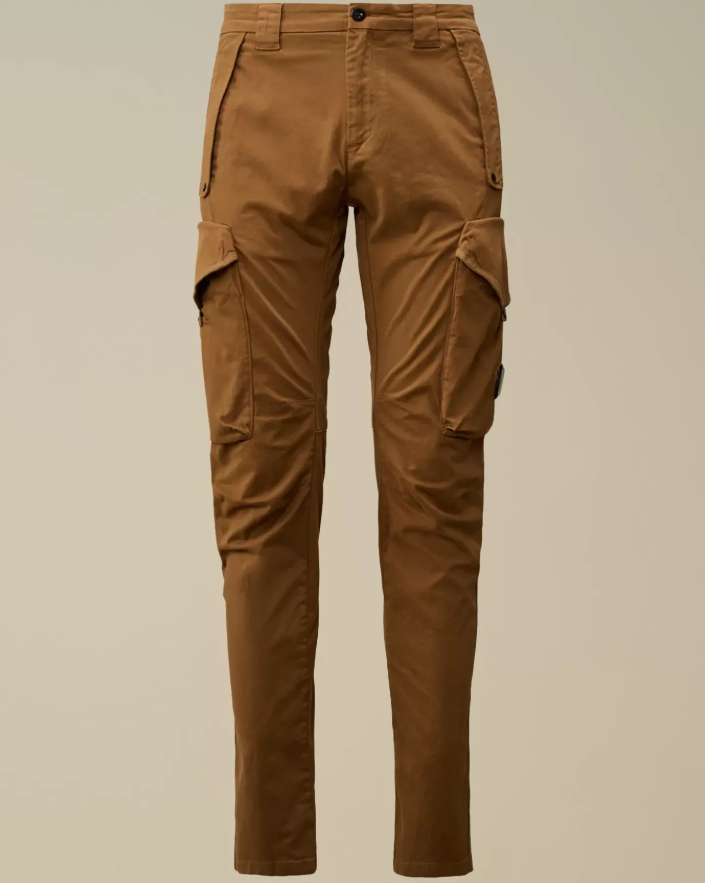 Trousers<C.P. Company Stretch Sateen Ergonomic Lens Cargo Pants Toffee – Beige