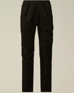 Trousers<C.P. Company Stretch Sateen Ergonomic Lens Single Cargo Pants Black