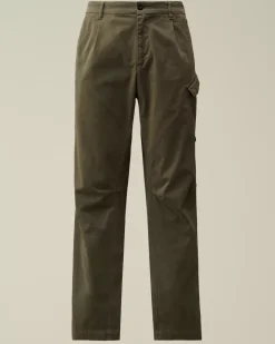 Trousers<C.P. Company Stretch Sateen Loose Chino Pants Grape Leaf – Green
