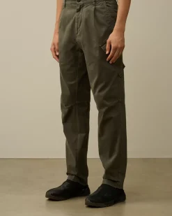 Trousers<C.P. Company Stretch Sateen Loose Chino Pants Grape Leaf – Green