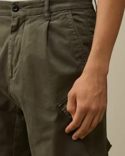 Trousers<C.P. Company Stretch Sateen Loose Chino Pants Grape Leaf – Green