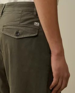 Trousers<C.P. Company Stretch Sateen Loose Chino Pants Grape Leaf – Green