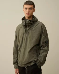 Overshirt<C.P. Company Taylon-L Half Zipped Hooded Overshirt Grape Leaf – Green