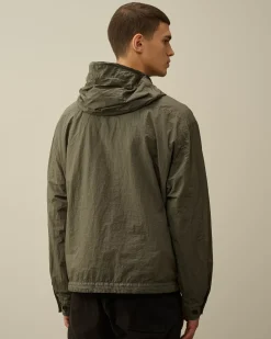 Overshirt<C.P. Company Taylon-L Half Zipped Hooded Overshirt Grape Leaf – Green