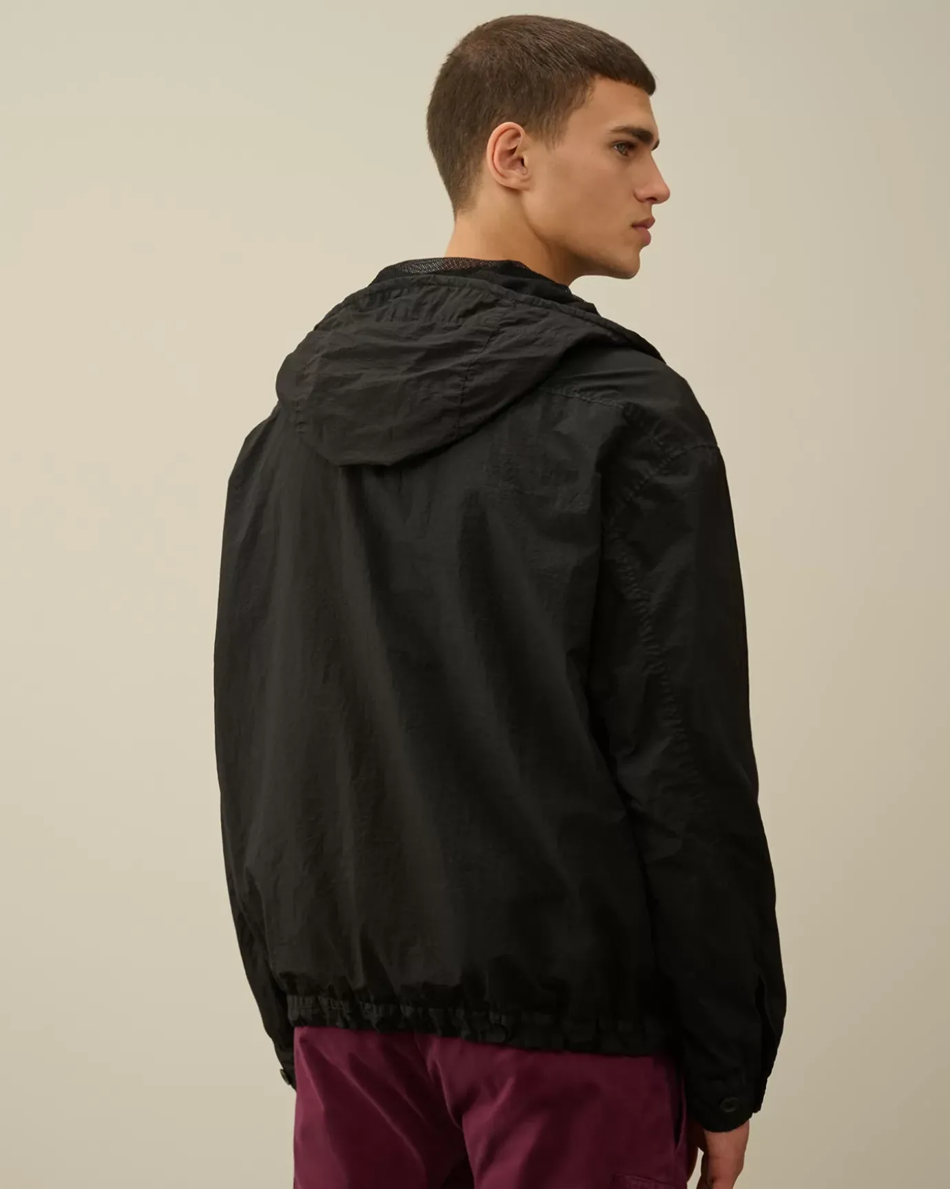 Overshirt<C.P. Company Taylon-L Half Zipped Hooded Overshirt Black
