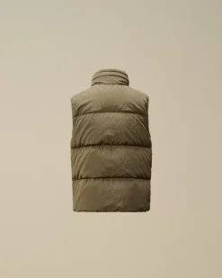 Clothing 2-3<C.P. Company U16 Chrome-R Padded Logo Vest Walnut – Beige