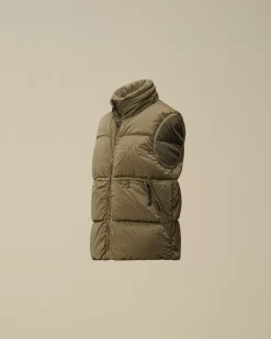 Clothing 4-8<C.P. Company U16 Chrome-R Padded Logo Vest Walnut – Beige