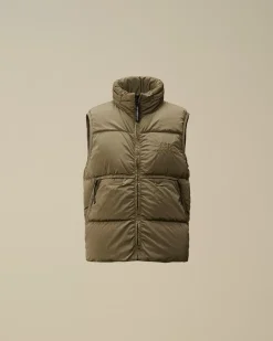 Clothing 4-8<C.P. Company U16 Chrome-R Padded Logo Vest Walnut – Beige