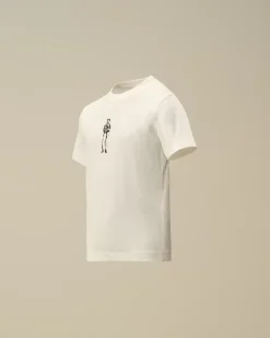 Clothing 4-8<C.P. Company U16 Cotton Jersey 30/1 British Sailor Logo T-Shirt Gauze White