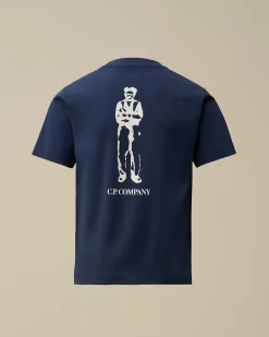 Clothing 10-14<C.P. Company U16 Cotton Jersey 30/1 British Sailor Logo T-Shirt Estate Blue