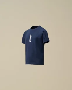 Clothing 2-3<C.P. Company U16 Cotton Jersey 30/1 British Sailor Logo T-Shirt Estate Blue