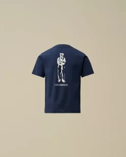 Clothing 2-3<C.P. Company U16 Cotton Jersey 30/1 British Sailor Logo T-Shirt Estate Blue