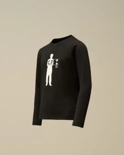Clothing 4-8<C.P. Company U16 Cotton Jersey 30/1 British Sailor Longsleeve T-Shirt Black