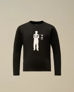 Clothing 4-8<C.P. Company U16 Cotton Jersey 30/1 British Sailor Longsleeve T-Shirt Black
