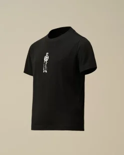 Clothing 10-14<C.P. Company U16 Cotton Jersey 30/1 British Sailor Logo T-Shirt Black