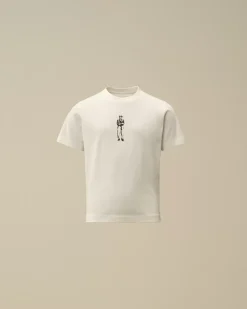 Clothing 2-3<C.P. Company U16 Cotton Jersey 30/1 British Sailor Logo T-Shirt Gauze White