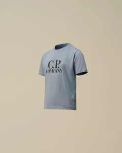 Clothing 2-3<C.P. Company U16 Cotton Jersey 30/1 Goggle T-Shirt Flint Stone – Blue