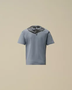 Clothing 2-3<C.P. Company U16 Cotton Jersey 30/1 Goggle T-Shirt Flint Stone – Blue