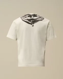 Clothing 10-14<C.P. Company U16 Cotton Jersey 30/1 Goggle T-Shirt Gauze White