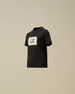 Clothing 2-3<C.P. Company U16 Cotton Jersey 30/1 Label Style T-Shirt Black