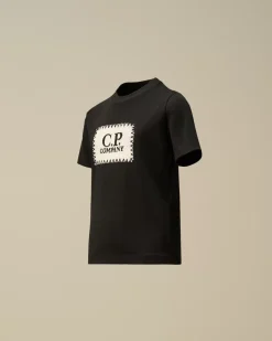 Clothing 4-8<C.P. Company U16 Cotton Jersey 30/1 Label Style T-Shirt Black