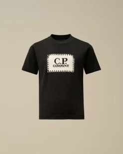Clothing 4-8<C.P. Company U16 Cotton Jersey 30/1 Label Style T-Shirt Black