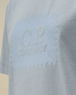 Clothing 2-3<C.P. Company U16 Cotton Jersey 30/1 Label Style T-Shirt Flint Stone – Blue