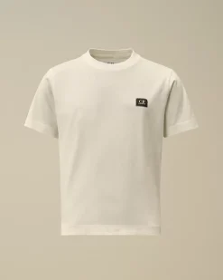 Clothing 10-14<C.P. Company U16 Cotton Jersey 30/1 Logo T-Shirt Gauze White