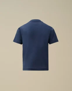 Clothing 4-8<C.P. Company U16 Cotton Jersey 30/1 Logo T-Shirt Estate Blue