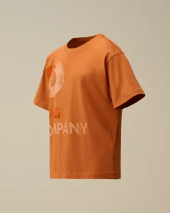 Clothing 10-14<C.P. Company U16 Cotton Jersey 30/1 Maxi Logo T-Shirt Bombay Brown