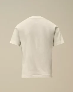 Clothing 10-14<C.P. Company U16 Cotton Jersey 30/1 Twisted Logo T-Shirt Gauze White
