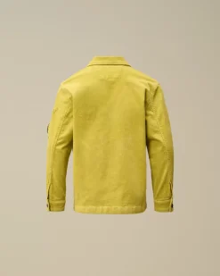Clothing 4-8<C.P. Company U16 Cotton Stretch Corduroy Buttoned Lens Shirt Canton - Green