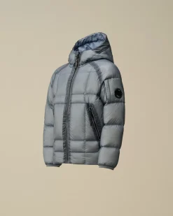Clothing 4-8<C.P. Company U16 D.D. Shell Ripstop Hooded Down Jacket Flint Stone – Blue