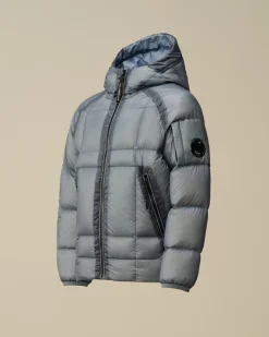 Clothing 10-14<C.P. Company U16 D.D. Shell Ripstop Hooded Down Jacket Flint Stone – Blue