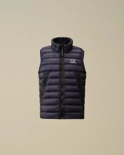Clothing 4-8<C.P. Company U16 D.D. Shell Ripstop Logo Down Vest Estate Blue