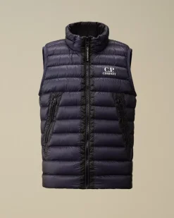Clothing 10-14<C.P. Company U16 D.D. Shell Ripstop Logo Down Vest Estate Blue