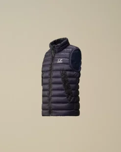Clothing 2-3<C.P. Company U16 D.D. Shell Ripstop Logo Down Vest Estate Blue