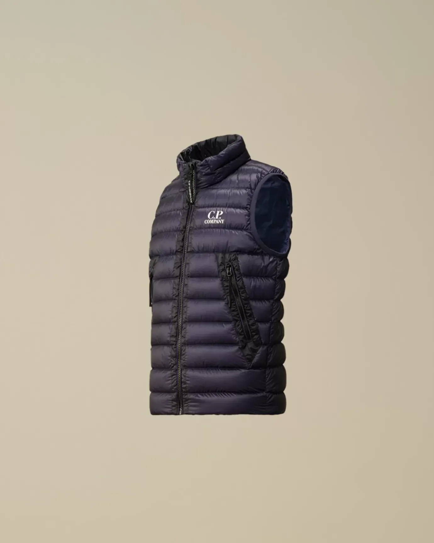 Clothing 2-3<C.P. Company U16 D.D. Shell Ripstop Logo Down Vest Estate Blue