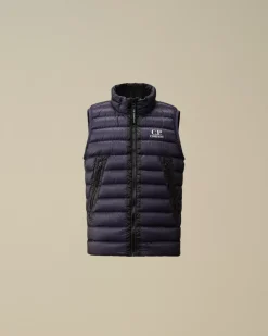Clothing 2-3<C.P. Company U16 D.D. Shell Ripstop Logo Down Vest Estate Blue