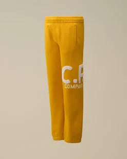 Clothing 4-8<C.P. Company U16 Diagonal Fleece Big Logo Sweatpants Golden Rod - Yellow