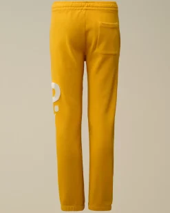 Clothing 10-14<C.P. Company U16 Diagonal Fleece Big Logo Sweatpants Golden Rod - Yellow