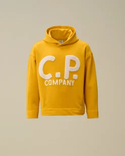 Clothing 4-8<C.P. Company U16 Diagonal Fleece Boxy Hooded Sweatshirt Golden Rod - Yellow