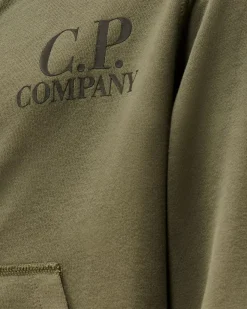 Clothing 10-14<C.P. Company U16 Diagonal Fleece Goggle Zipped Hooded Sweatshirt Grape Leaf – Green