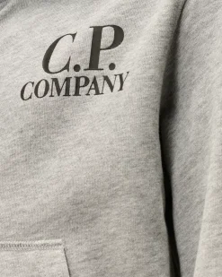 Clothing 10-14<C.P. Company U16 Diagonal Fleece Goggle Zipped Hooded Sweatshirt Grey Melange