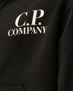 Clothing 4-8<C.P. Company U16 Diagonal Fleece Goggle Zipped Hooded Sweatshirt Black