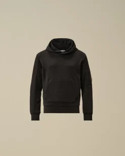Clothing 2-3<C.P. Company U16 Diagonal Fleece Hooded Sweatshirt Black