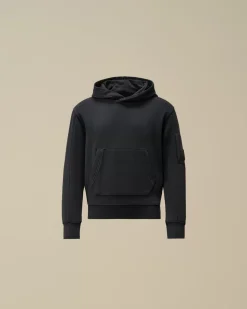 Clothing 2-3<C.P. Company U16 Diagonal Fleece Hooded Sweatshirt Total Eclipse – Blue