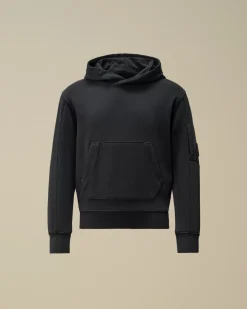 Clothing 4-8<C.P. Company U16 Diagonal Fleece Hooded Sweatshirt Total Eclipse – Blue