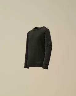 Clothing 2-3<C.P. Company U16 Diagonal Fleece Lens Crew Neck Sweatshirt Black